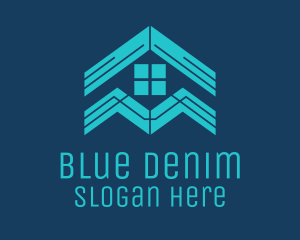 Blue House Roof Window logo design