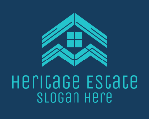 Estate - Blue House Roof Window logo design