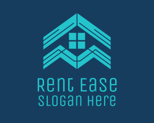 Rental - Blue House Roof Window logo design