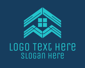 Roofer - Blue House Roof Window logo design