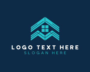 Rental - Blue House Roof Window logo design