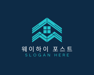 Blue House Roof Window logo design