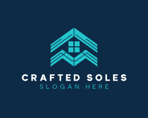 Blue House Roof Window logo design