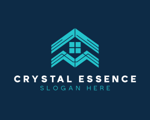 Blue House Roof Window logo design