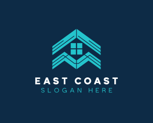 Blue House Roof Window logo design