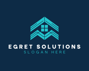 Blue House Roof Window logo design