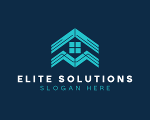 Blue House Roof Window logo design