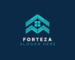 Blue House Roof Window logo design