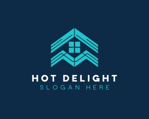 Blue House Roof Window logo design