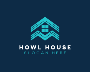 Blue House Roof Window logo design