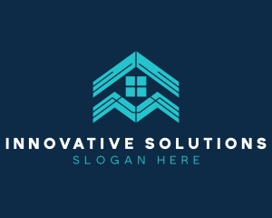 Blue House Roof Window logo design