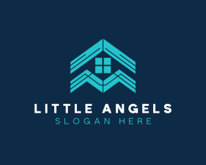 Blue House Roof Window logo design