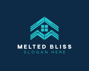 Blue House Roof Window logo design