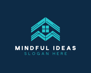 Blue House Roof Window logo design