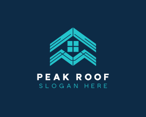 Blue House Roof Window logo design