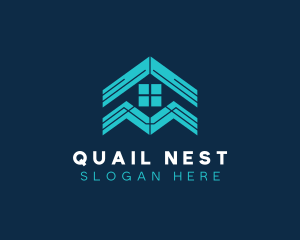 Blue House Roof Window logo design