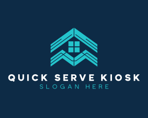 Blue House Roof Window logo design