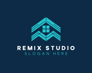 Blue House Roof Window logo design