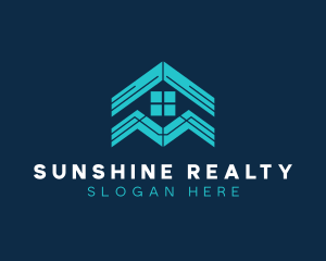 Blue House Roof Window logo design