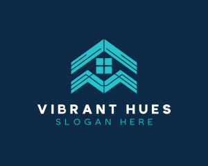 Blue House Roof Window logo design