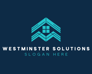 Blue House Roof Window logo design