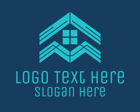 House - Blue House Roof Window logo design