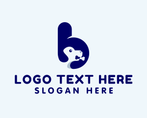 Blue - Puppy Bone Letter B logo design
