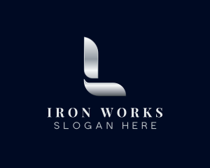 Iron - Luxury Metallic Iron Letter L logo design