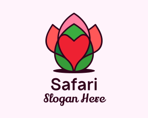 Heart Flower Bud Logo