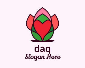 Heart Flower Bud Logo