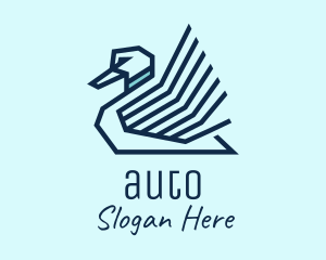 Blue Geometric Swan  Logo