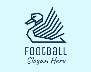 Farmer - Blue Geometric Swan logo design