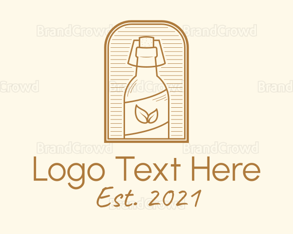 Organic Kombucha Bottle Logo