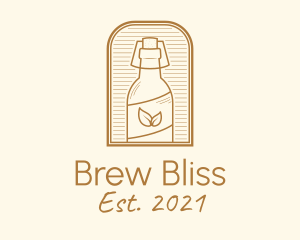 Brew - Organic Kombucha Bottle logo design