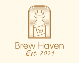 Brew - Organic Kombucha Bottle logo design