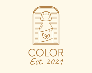 Vegan - Organic Kombucha Bottle logo design