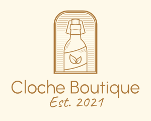 Organic Kombucha Bottle logo design