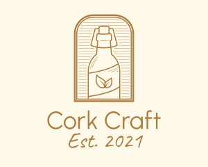 Cork - Organic Kombucha Bottle logo design