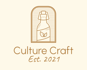 Fermented - Organic Kombucha Bottle logo design