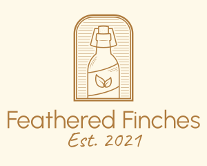 Organic Kombucha Bottle logo design