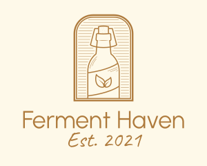 Fermentation - Organic Kombucha Bottle logo design