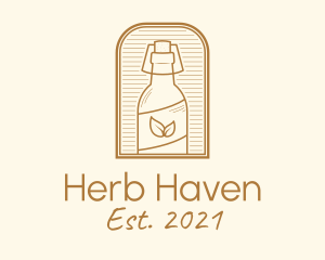 Herbs - Organic Kombucha Bottle logo design