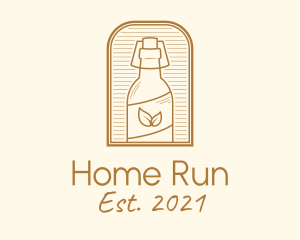 Organic Kombucha Bottle logo design