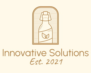 Organic Kombucha Bottle logo design