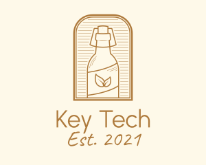 Organic Kombucha Bottle logo design