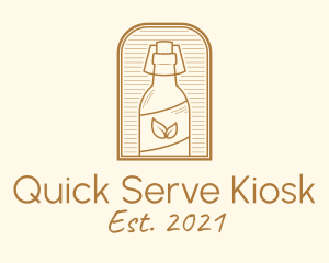 Organic Kombucha Bottle logo design