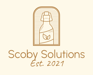 Scoby - Organic Kombucha Bottle logo design