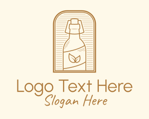 Organic Kombucha Bottle Logo