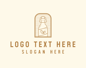 Organic Kombucha Bottle logo design