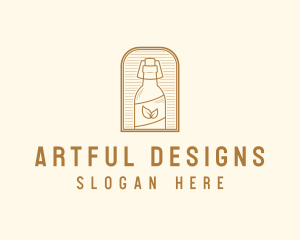 Organic Kombucha Bottle logo design